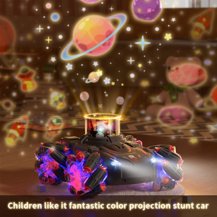 Q169 2.4G Magic Color Projection Stunt Remote Control Car(Black Red) by bashfashion