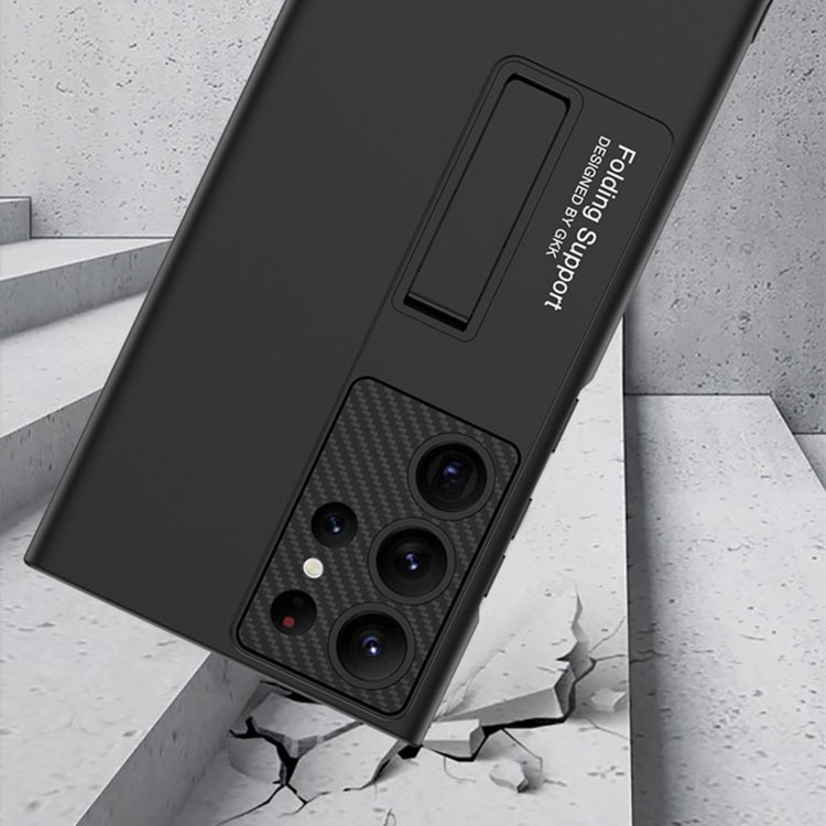 For Samsung Galaxy S24 Ultra 5G GKK Ultra-thin Shockproof Phone Case with Holder(Forest Green) by GKK