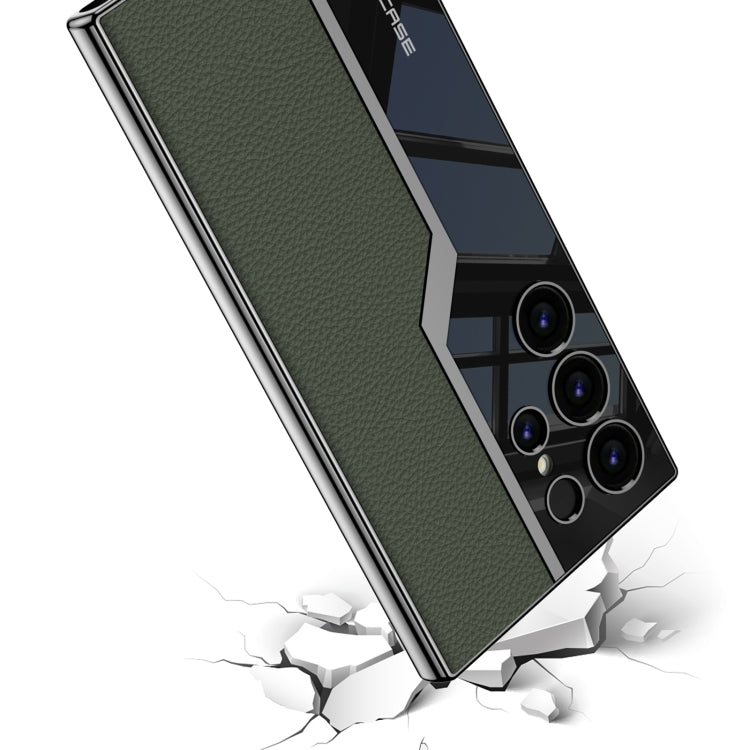 For Samsung Galaxy S24 Ultra 5G GKK Plating TPU + Leather Supercar Full Coverage Phone Case(Black) by GKK