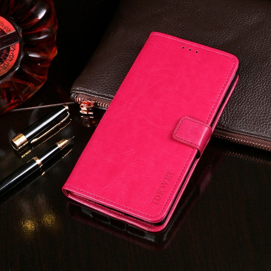 For CAT S75 idewei Crazy Horse Texture Leather Phone Case(Rose Red) by idewei