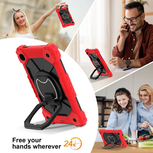 For Samsung Galaxy Tab A7 Lite 2021 Contrast Color Robot Silicone Hybrid PC Tablet Case(Red Black) by bashfashion