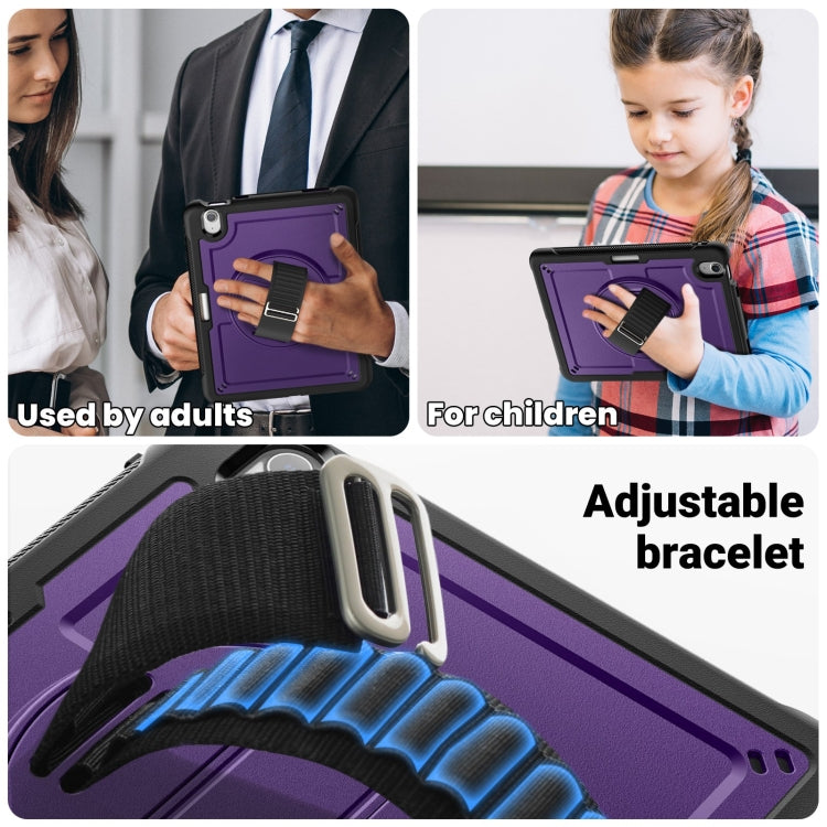 For iPad Air 11 2025 / 2024 Honeycomb Hand Grip Turntable Stand Tablet Case(Purple) by bashfashion