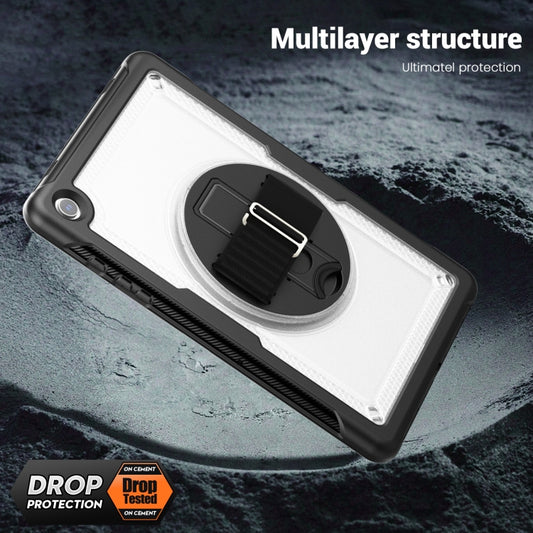 For Samsung Galaxy Tab A11+ / A9+ Honeycomb Hand Grip Turntable Stand Tablet Case(Transparent) by bashfashion