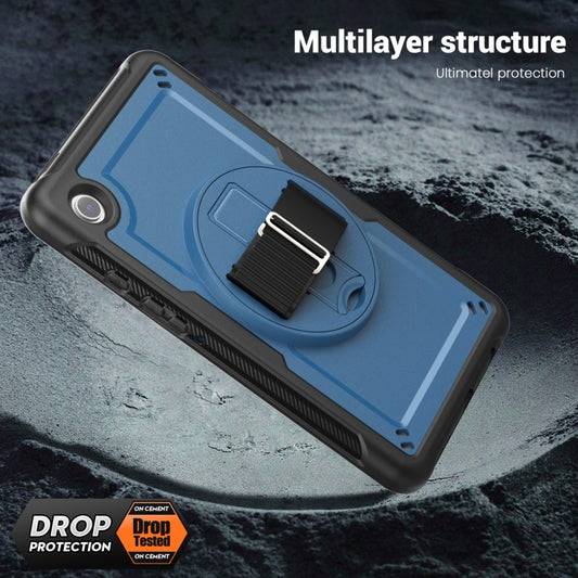 For Samsung Galaxy Tab A11 / A9 Honeycomb Hand Grip Turntable Stand Tablet Case(Navy Blue) by bashfashion