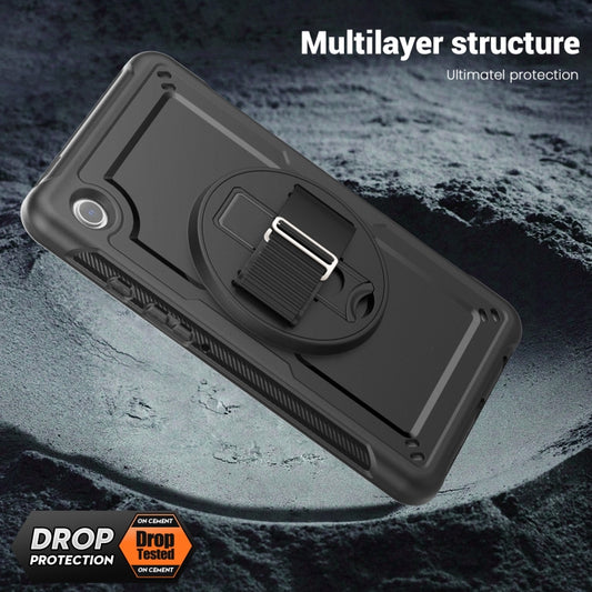 For Samsung Galaxy Tab A11 / A9 Honeycomb Hand Grip Turntable Stand Tablet Case(Black) by bashfashion