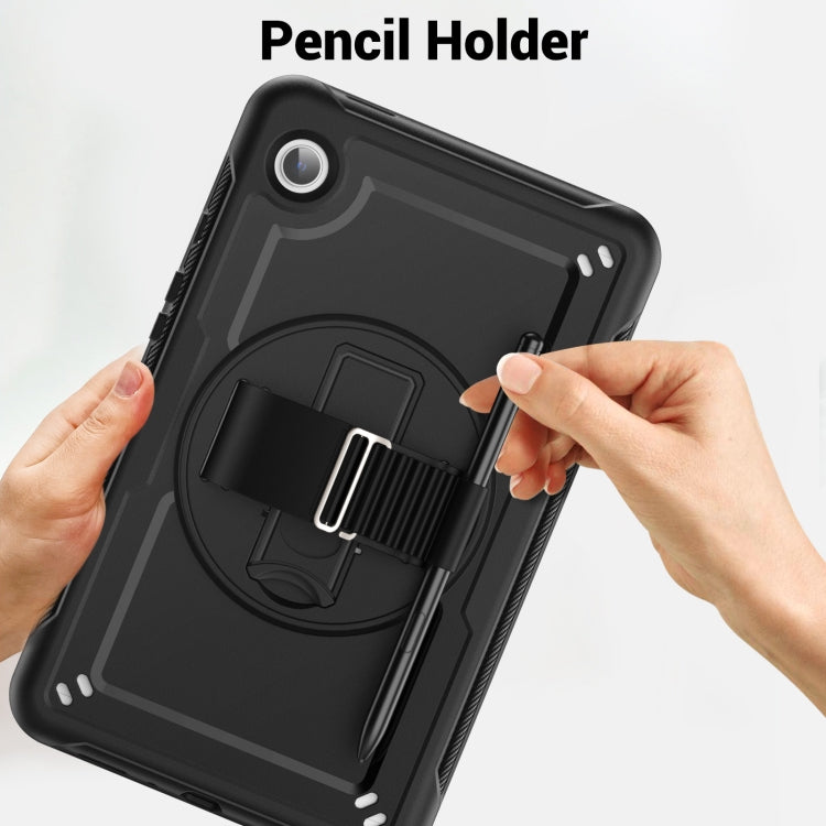 For Samsung Galaxy Tab A11 / A9 Honeycomb Hand Grip Turntable Stand Tablet Case(Black) by bashfashion