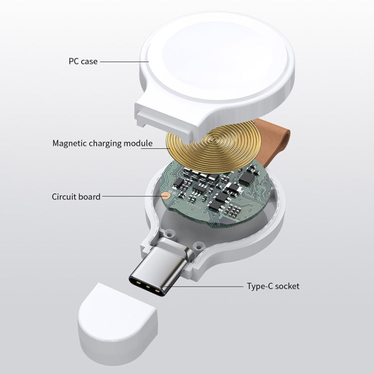 For Apple Watch Series X52 Portable Wireless Charger(White) by bashfashion