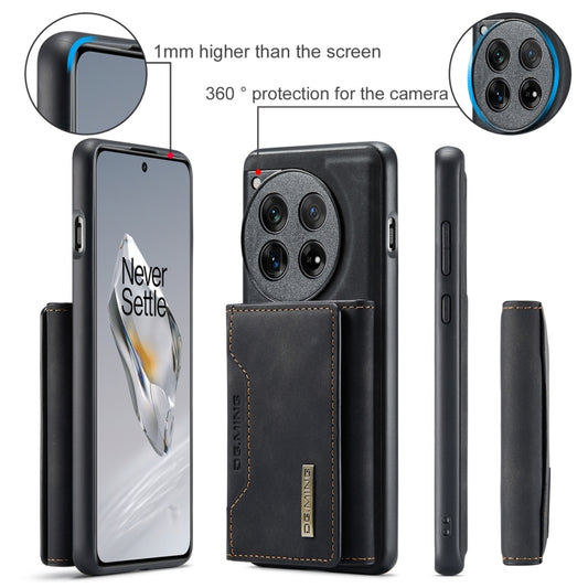 For OnePlus 12 DG.MING M2 Series 3-Fold Multi Card Bag + Magnetic Phone Case(Black) by DG.MING