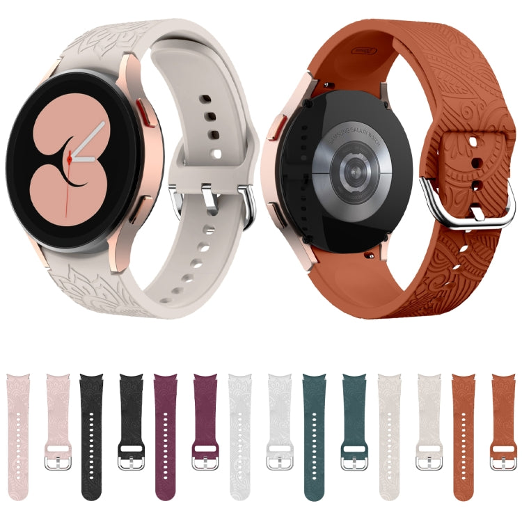 For Samsung Galaxy Watch 6 Sunflower Embossed Silicone Watch Band(Pink) by bashfashion