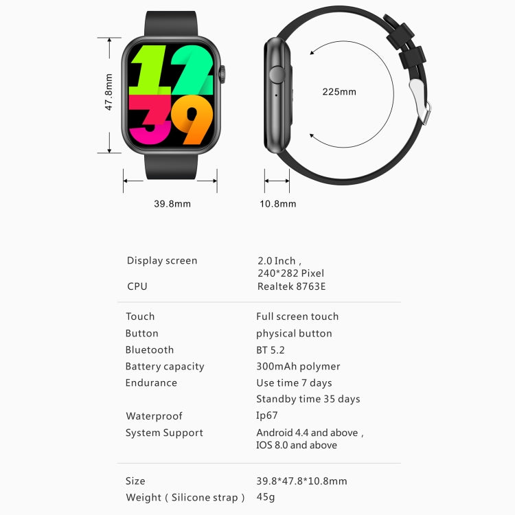 QX7 Pro 2.0 inch BT5.2 Smart Sport Watch, Support Bluetooth Call / Sleep / Blood Sugar / Blood Oxygen / Temperature / Heart Rate / Blood Pressure Health Monitor(Beige) by bashfashion