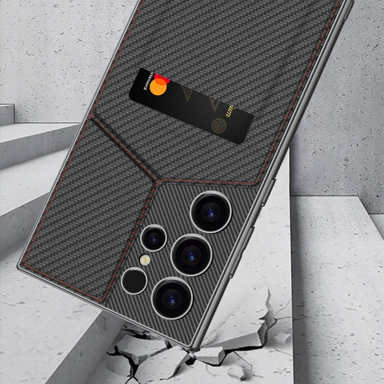 For Samsung Galaxy S24 Ultra 5G GKK Rotor Bracket Recessed Card Bag Full Coverage Phone Case(Grey) by GKK