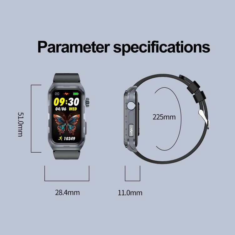 TK79 1.47 inch IP68 Waterproof Smart Watch, Support ECG / Blood Glucose / Blood Oxygen Monitoring / Uric Acid(Blue) by bashfashion