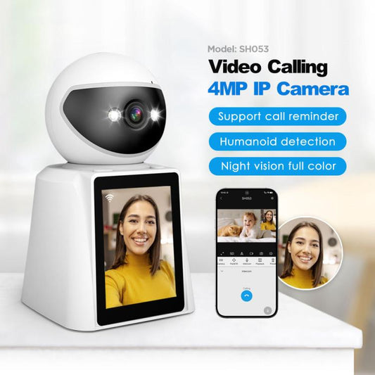 Srihome SH053 4MP 2.8 inch IPS Screen Smart Video Calling IP Camera Baby Monitor(EU Plug) by SriHome