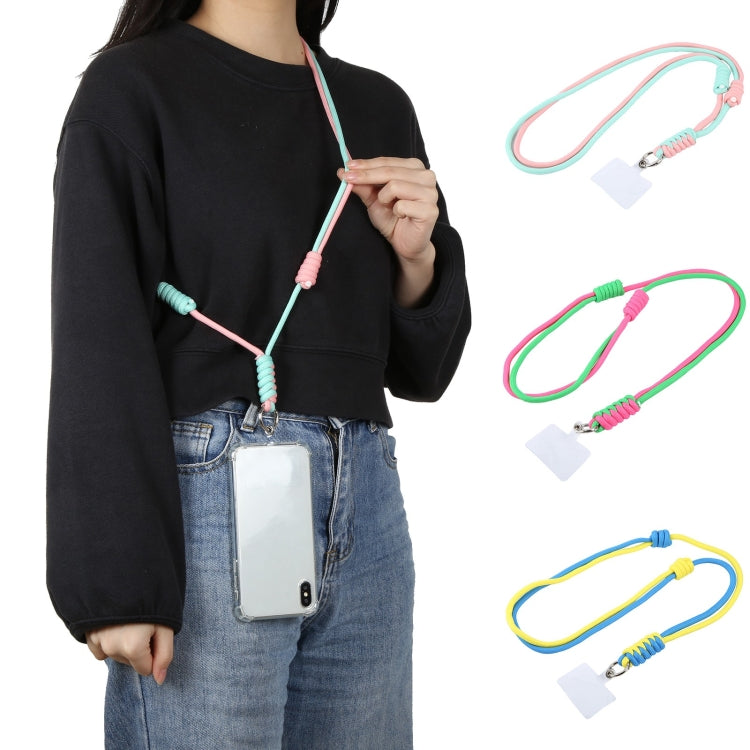 Two-color Adjustable Crossbody Mobile Phone Long Lanyard(Green White) by bashfashion