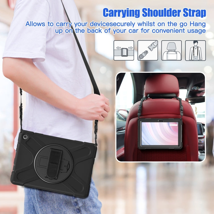 For Amazon Kindle Fire HD10 2023 Silicone Hybrid PC Full Body Tablet Case(Black) by bashfashion