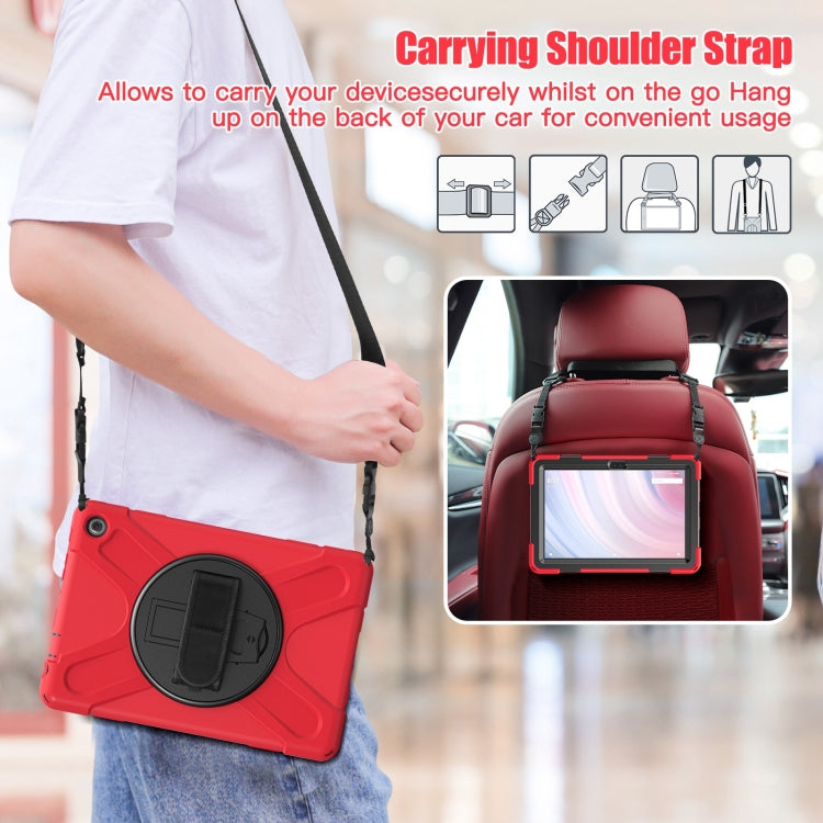 For Amazon Kindle Fire HD10 2023 Silicone Hybrid PC Full Body Tablet Case(Red) by bashfashion