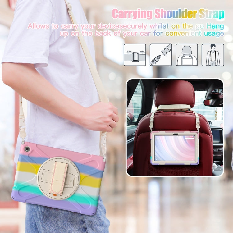 For Amazon Kindle Fire HD10 2023 Silicone Hybrid PC Full Body Tablet Case(Colorful Pink) by bashfashion