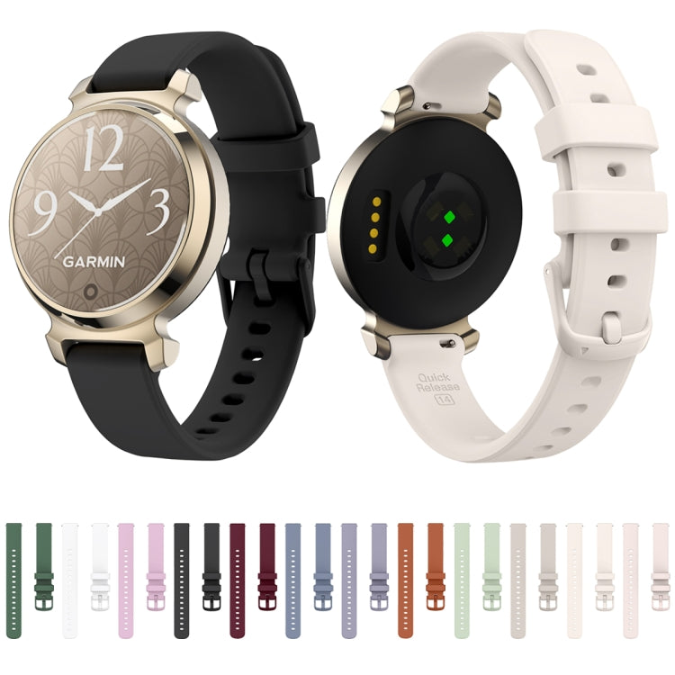 For Garmin Lily 2 Silicone Watch Band Wristband(White) by bashfashion