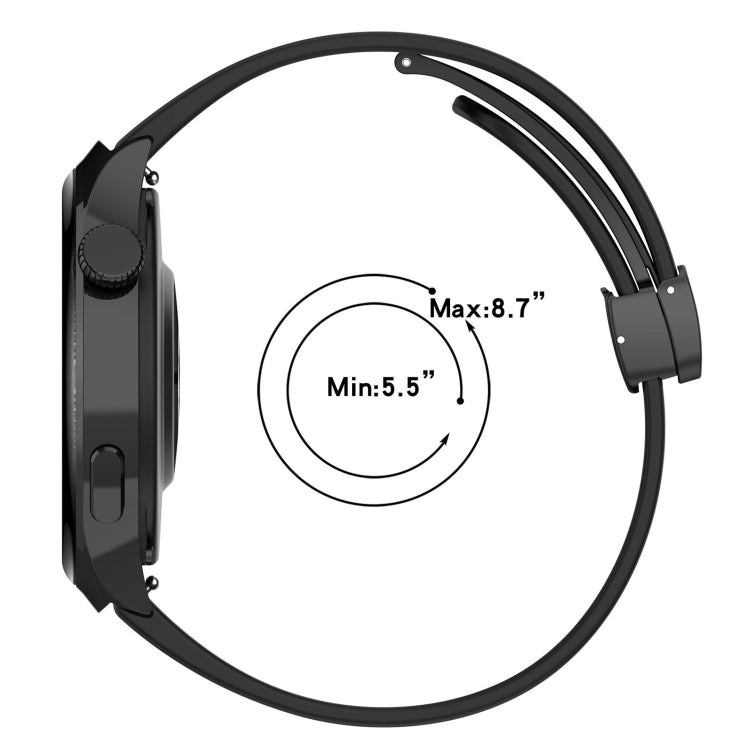 18mm Groove Folding Black Buckle Silicone Watch Band(Teal) by bashfashion