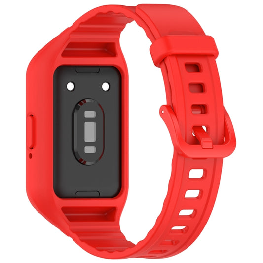 For Samsung Galaxy Fit 3 Solid Color Integrated TPU Watch Band(Red) by bashfashion