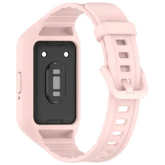 For Samsung Galaxy Fit 3 Solid Color Integrated TPU Watch Band(Light Pink) by bashfashion