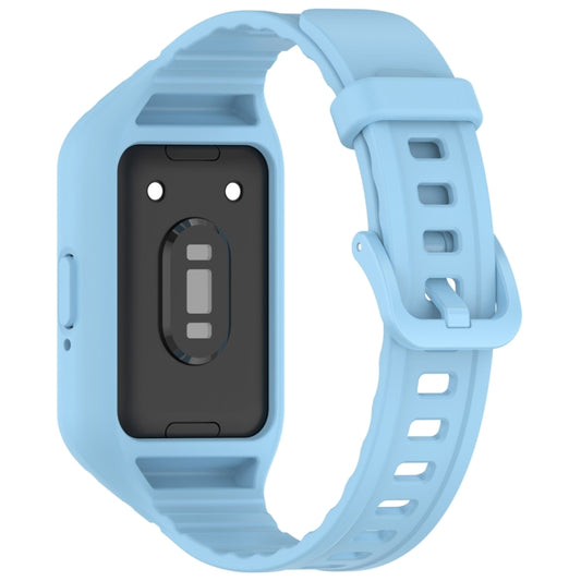 For Samsung Galaxy Fit 3 Solid Color Integrated TPU Watch Band(Light Blue) by bashfashion