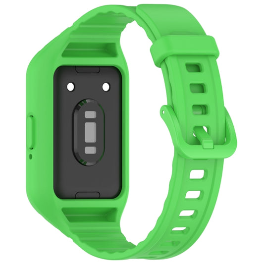 For Samsung Galaxy Fit 3 Solid Color Integrated TPU Watch Band(Fluorescent Green) by bashfashion