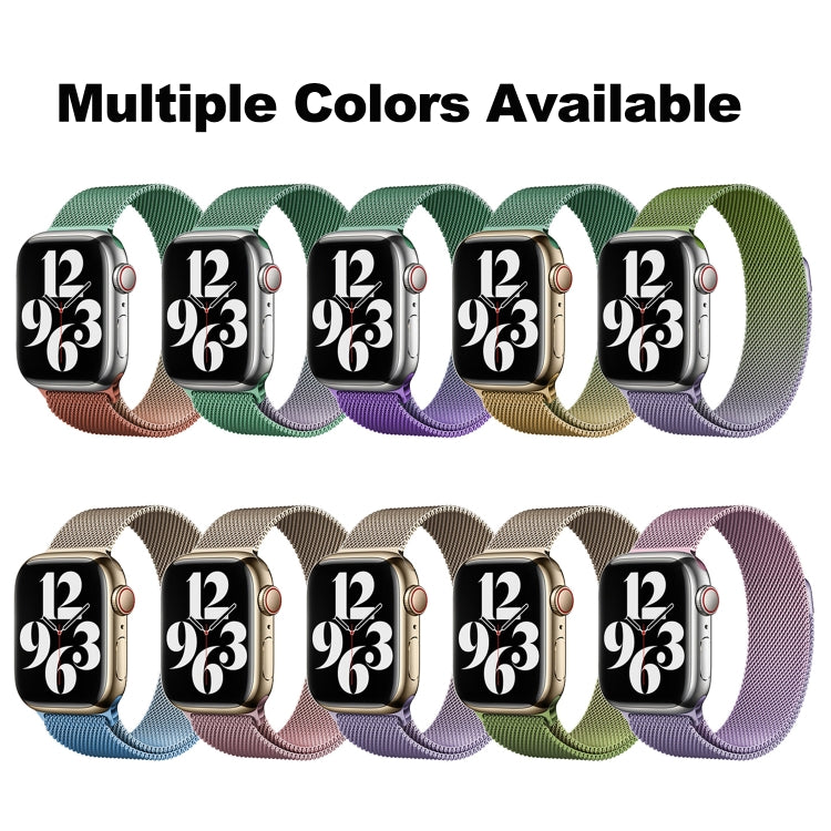 For Apple Watch SE 2023 44mm Milan Gradient Loop Magnetic Buckle Watch Band(Orange Green) by bashfashion
