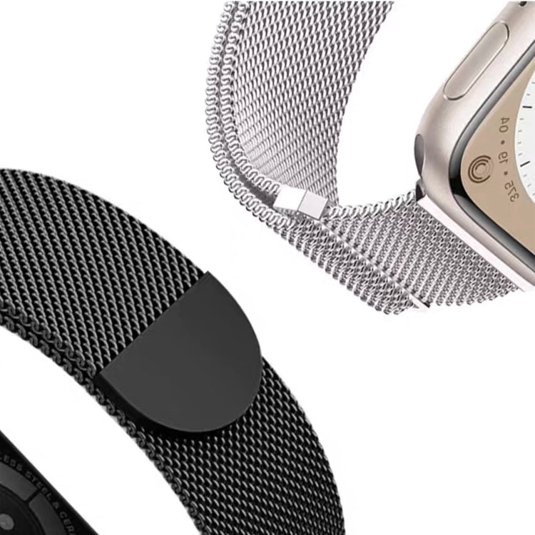 For Apple Watch SE 2023 44mm Two Color Milanese Loop Magnetic Watch Band(Pink Orange) by bashfashion