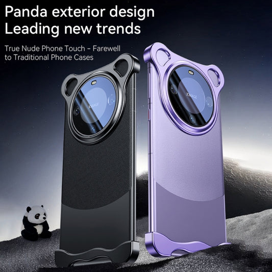 For Huawei Mate 60 Pro Frameless Metal Corner Pad Phone Case with Lens Film(Purple) by bashfashion