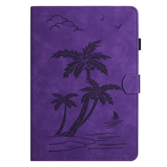 For Samsung Galaxy Tab A11+ / A9+ X210/X216 Coconut Tree Embossed Smart Leather Tablet Case(Purple) by bashfashion