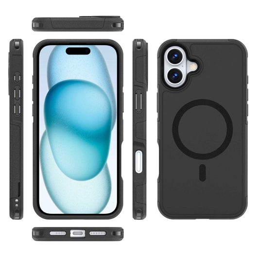 For iPhone 16 Plus RedPepper Armor Magsafe PC Hybrid TPU Phone Case(Black) by RedPepper