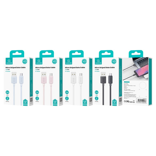 USAMS US-SJ690 USB to Micro USB 2A Striped Fast Charge Data Cable, Length:1m(Blue) by USAMS