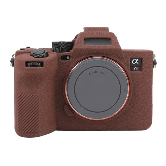 For Sony ILCE7RM5 / A7R5 Litchi Texture Soft Silicone Protective Case(Coffee) by bashfashion