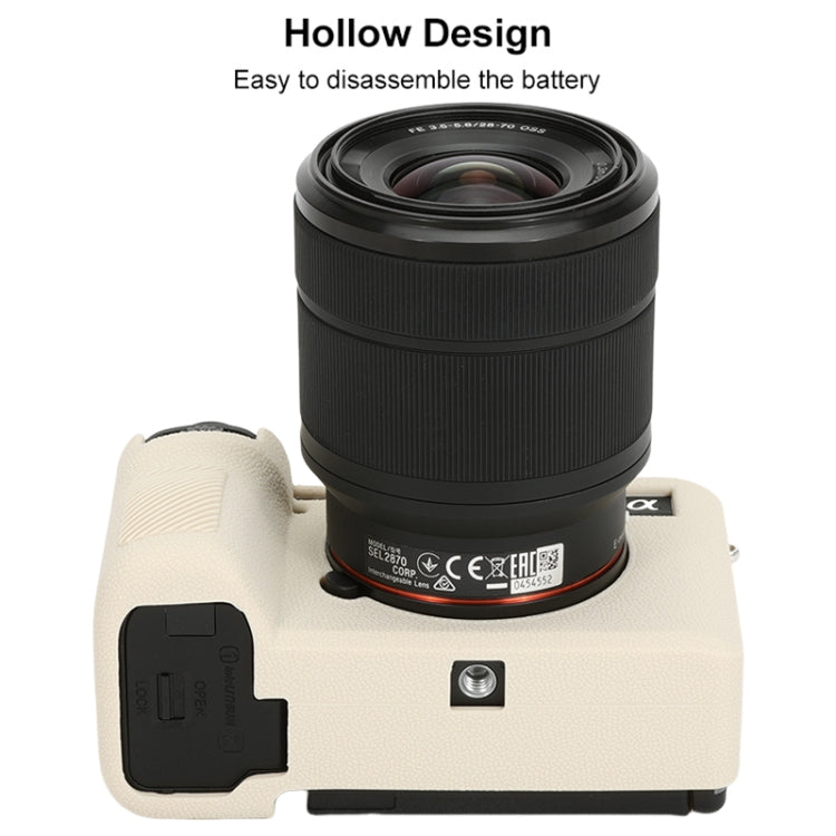 For Sony ILCE-7CM2 / A7C II / A7CR Litchi Texture Soft Silicone Protective Case(White) by bashfashion