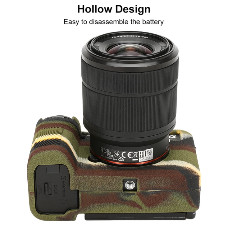 For Sony ILCE-7CM2 / A7C II / A7CR Litchi Texture Soft Silicone Protective Case(Camouflage) by bashfashion