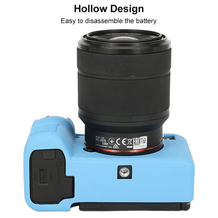For Sony ILCE-7CM2 / A7C II / A7CR Glossy Soft Silicone Protective Case(Blue) by bashfashion