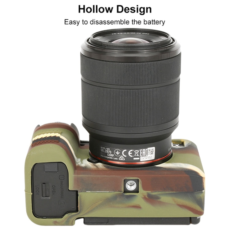 For Sony ILCE-7CM2 / A7C II / A7CR Glossy Soft Silicone Protective Case(Camouflage) by bashfashion