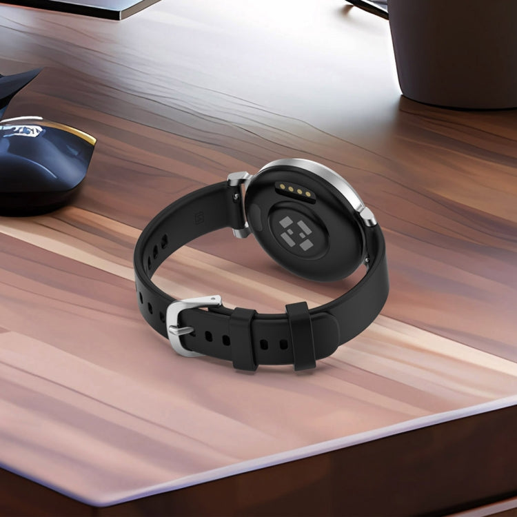 For Garmin Lily 2 14mm Silver Buckle Silicone Watch Band Wristband(White) by bashfashion