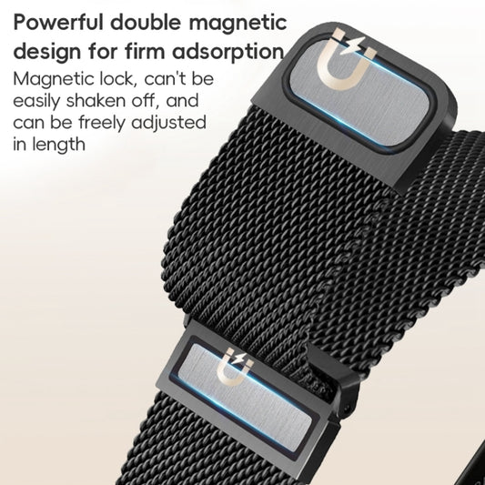 For Apple Watch Series 2 42mm ZGA Milanese Magnetic Metal Watch Band(Black) by ZGA