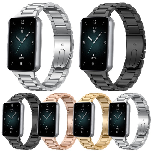 For Honor Band 9 Three Strains Metal Watch Band(Gold) by bashfashion