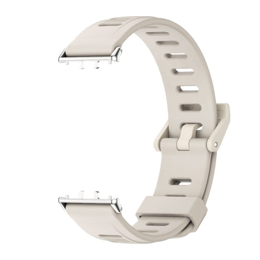 For Samsung Galaxy Fit 3 Mijobs Flat Hole Silicone Watch Band(Grey+Silver) by MIJOBS