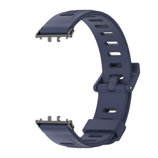 For Samsung Galaxy Fit 3 Mijobs Flat Hole Silicone Watch Band(Midnight Blue+Black) by MIJOBS