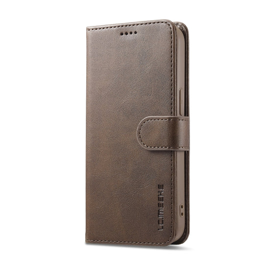 LC.IMEEKE Calf Texture Horizontal Flip Leather Case For iPhone 16e(Brown) by LC.IMEEKE