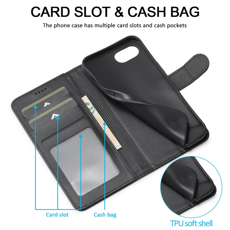 LC.IMEEKE Calf Texture Horizontal Flip Leather Case For iPhone 16e(Black) by LC.IMEEKE