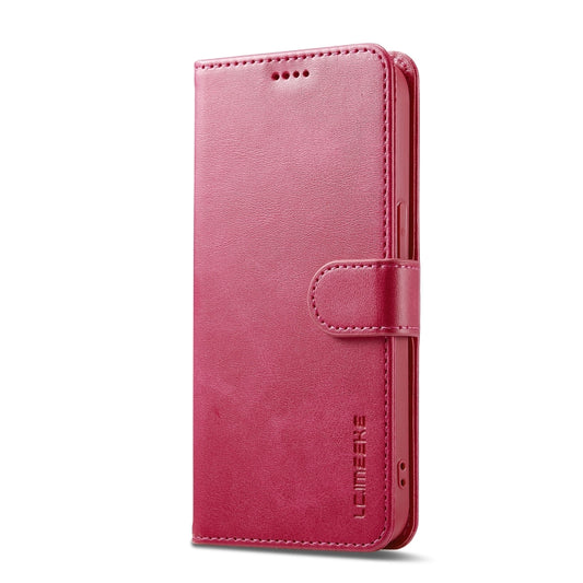 LC.IMEEKE Calf Texture Horizontal Flip Leather Case For iPhone 16e(Red) by LC.IMEEKE