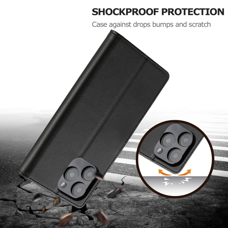 LC.IMEEKE Calf Texture Horizontal Flip Leather Case For iPhone 16 Pro Max(Black) by LC.IMEEKE