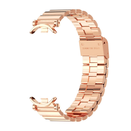 For Xiaomi Smart Band 10 / 9 / 8 Mijobs GT4 Bamboo Buckle Metal Watch Band(Rose Gold) by MIJOBS