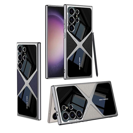 For Samsung Galaxy S25 Ultra 5G GKK Leather Electroplating Supersonic Speed Shockproof Phone Case(Black) by GKK