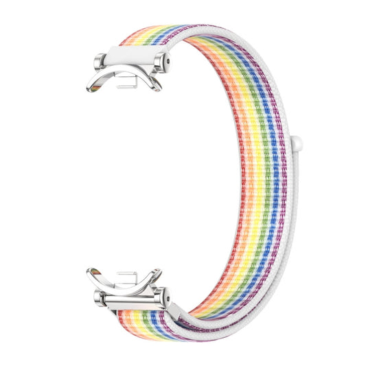 For Xiaomi Smart Band 10 / 9 / 8 Mijobs GT4 Breathable Nylon Loop Watch Band(Colorful Silver) by MIJOBS